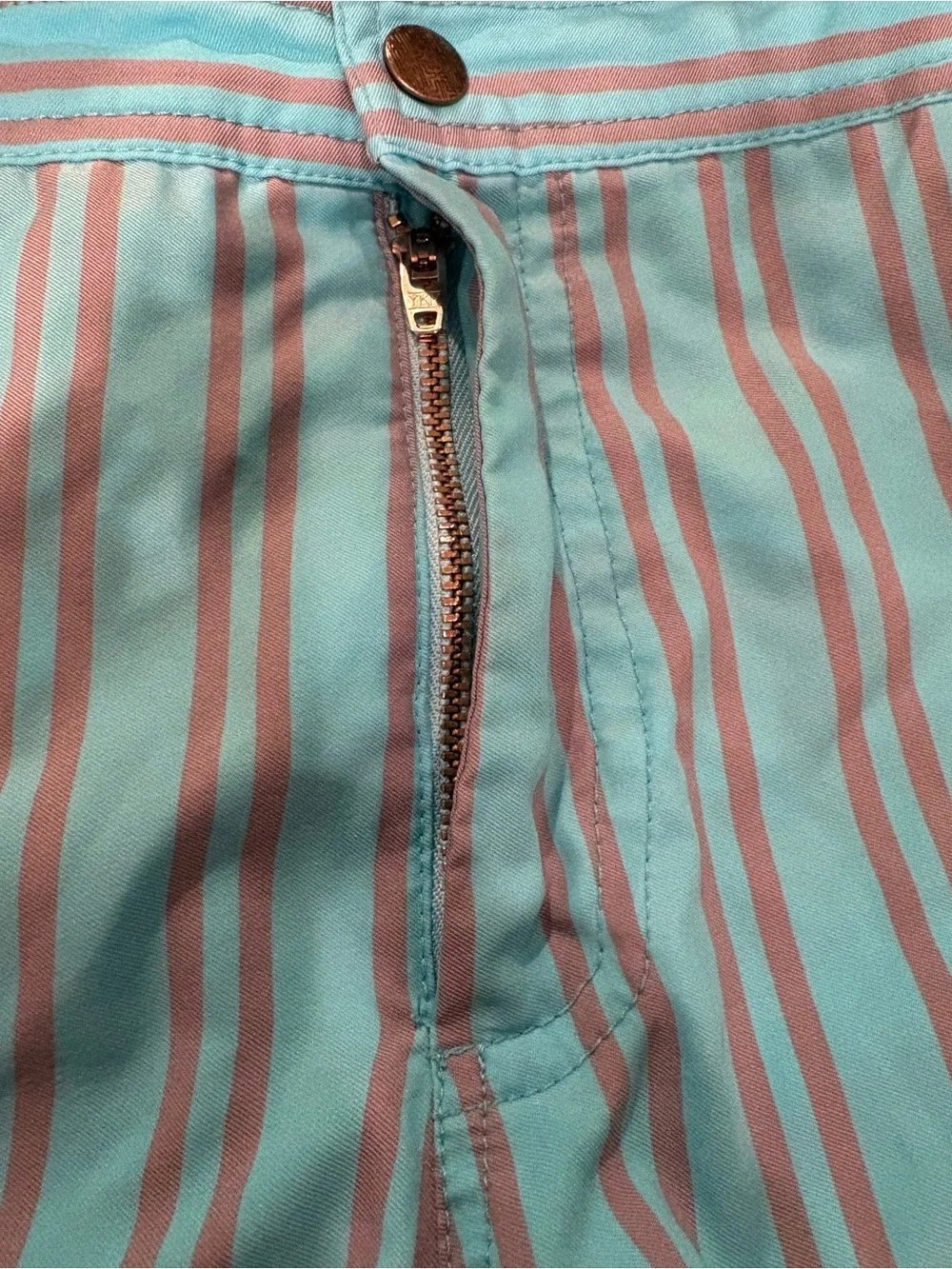 Mr Turk Men’s Aqua Striped Casual Swim Shorts Medium (32)